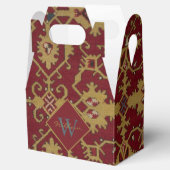 Antiek Monogrammed Oriental Persian Red Pattern Bedankdoosjes (Geopend)