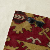 Antiek Monogrammed Oriental Persian Red Pattern Strandlaken (In situ)