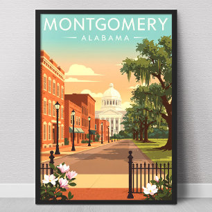 Antiek Montgomery Alabama Poster