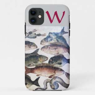 ANTIEK MOSAISCHE VISSEN, OCEAAN ZEE LIFE MONOGRAM iPhone 11 HOESJE