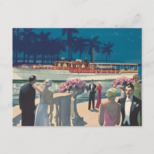 Antiek-motorjacht op jacht-boot Donald Briefkaart (Voorkant)