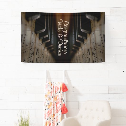 Antiek muziek, Piano Lessons, aangepaste tekst Spandoek (Insitu)