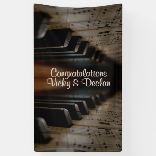 Antiek muziek, Piano Lessons, aangepaste tekst Spandoek (Verticaal)