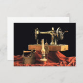  Antiek naaimachine Bedankkaart (Voorkant / Achterkant)