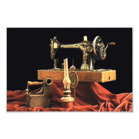 Antiek naaimachine Foto Afdruk (Voorkant)