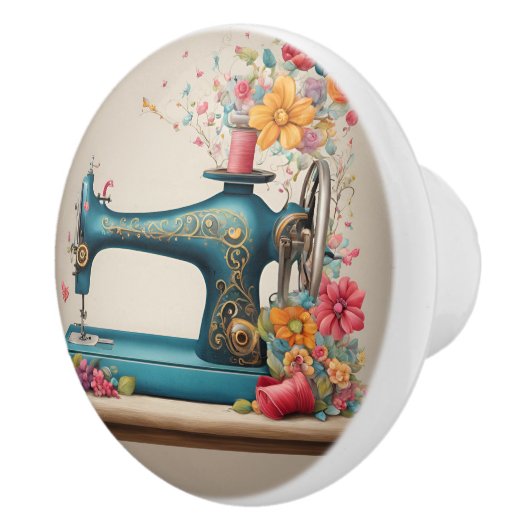 Antiek naaimachine keramische knop (Rechts)