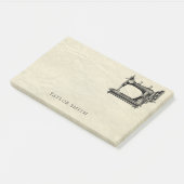Antiek naaimachine met naam post-it® notes (Schuin)