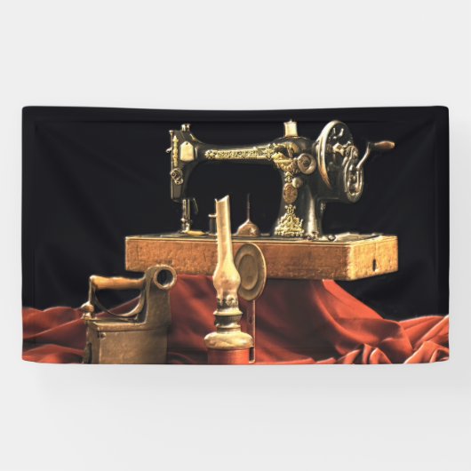  Antiek naaimachine Spandoek (Horizontaal)