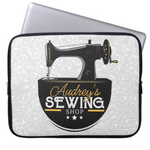 Antiek naaimachine TOEVOEGDE NAAM Zeemacht Laptop Sleeve
