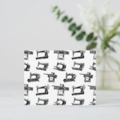 Antiek naaimachines - AANGEPASTE ACHTERGRONDKLEUR Briefkaart (Staand voorkant)