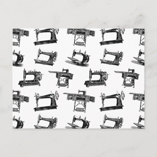 Antiek naaimachines - AANGEPASTE ACHTERGRONDKLEUR Briefkaart (Voorkant)