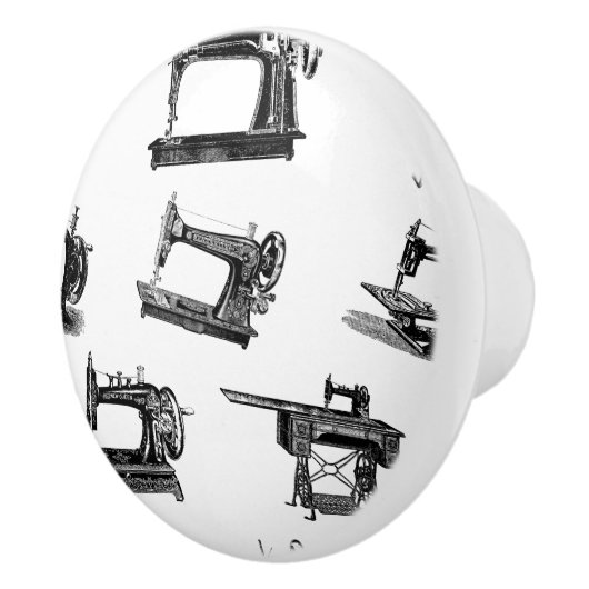 Antiek naaimachines - AANGEPASTE ACHTERGRONDKLEUR Keramische Knop (Rechts)