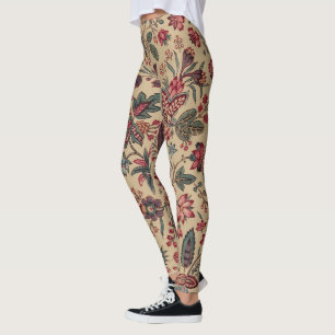 Antiek Naaldwerk Bloem Motief Meubilair Leggings