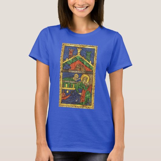 ANTIEK NATIVITEITSCHRISTMAS PARCHCHMENT T-SHIRT (Voorkant)