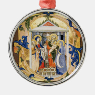 ANTIEK NATIVITEITSPARCHTIE METALEN ORNAMENT