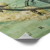 Antiek Nautical Map & Anchor Poster (Hoek)