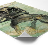 Antiek Nautical Map & Dive Helmet Poster (Hoek)