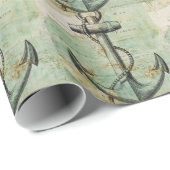 Antiek Nautical Map met Anchor Cadeaupapier (Rol Hoek)