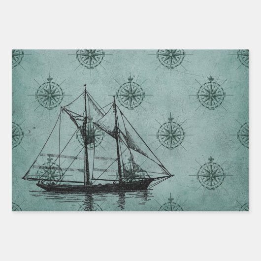 Antiek  Nautisch Inpakpapier Vel (Voorkant)