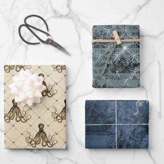 Antiek Nautisch Inpakpapier Vel (Voorkant)