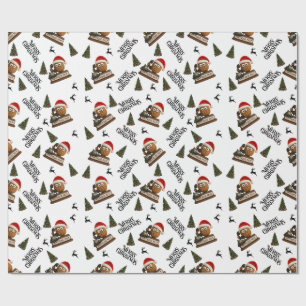 Antiek Noten Kerst Inpakpapier