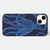 Antiek octopus blauw op blauw Case-Mate iPhone case (Achterkant (horizontaal))