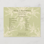 Antiek Olive Floral Wedding Programme (Achterkant)