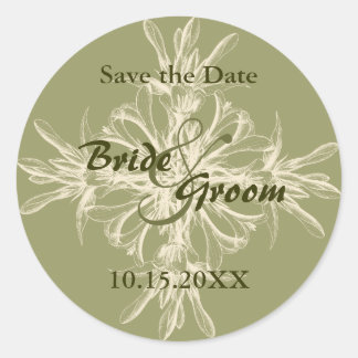 Antiek Olive Save the Date Stickers