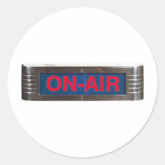Antiek on-air bord of on-the-air uitzending ronde sticker