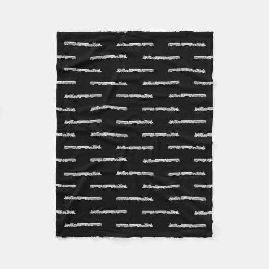 Antiek ontwerp van treinpatroon treinen zwart fleece deken (Voorkant)