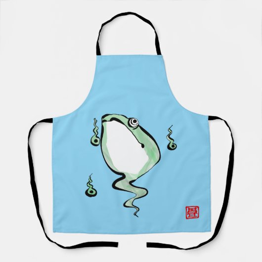 Antiek Oorsprong Verhaal Grumpy Frog Japanese Toad Schort (Voorkant)