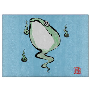 Antiek Oorsprong Verhaal Grumpy Frog Japanese Toad Snijplank