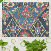 Antiek oost-Turkse Perzische Blauwe Textuur Theedoek (Gevouwen)