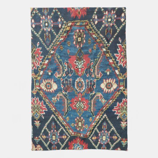 Antiek oost-Turkse Perzische Blauwe Textuur Theedoek (Verticaal)