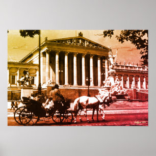 Antiek Oostenrijk Wenen parlement Poster