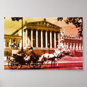 Antiek Oostenrijk Wenen parlement Poster