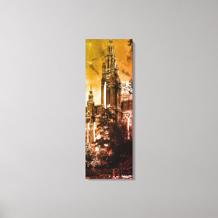 Antiek Oostenrijk Wenen Rathaus stadhuis Canvas Afdruk