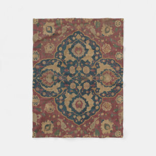  Antiek oosterachtig Perzisch Rode Patroon Fleece Deken