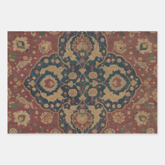 Antiek oosterachtig Perzisch Rode Patroon Inpakpapier Vel (Voorkant 2)