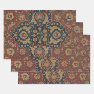 Antiek oosterachtig Perzisch Rode Patroon Inpakpapier Vel