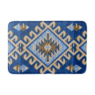 Antiek  oosterblauw beige Kilim Turks Badmat