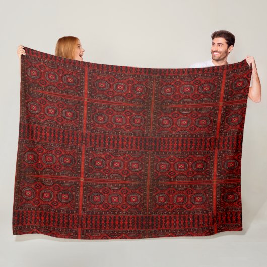 Antiek oosterend design fleece deken (In situ)
