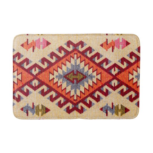 Antiek oosterrood beige Kilim Turks Badmat (Voorkant)