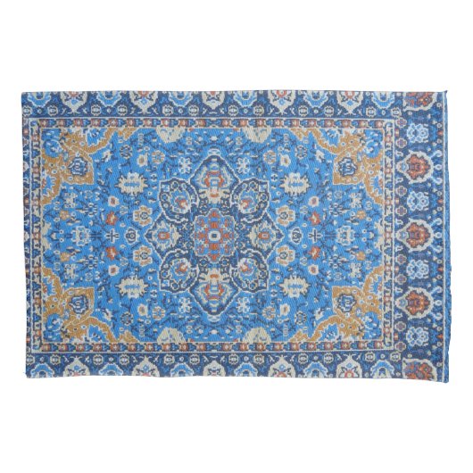 Antiek oosters blauw Perzisch Turks tapijt Kussensloop (Voorkant-Links)