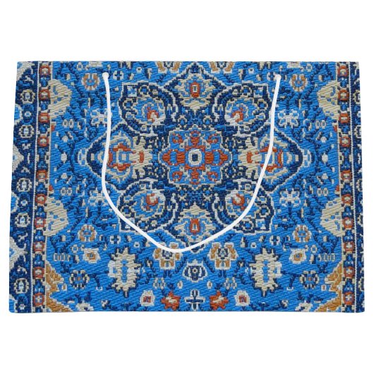 Antiek oosters blauw Turks Perzisch tapijt Groot Cadeauzakje (Voorkant)