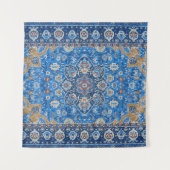 Antiek oosters blauw Turks Perzisch tapijt Wandkleed (Voorkant (horizontaal))