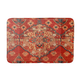 Antiek Oosters rood sinaasappel Dhurrie Kilim Tapi Badmat