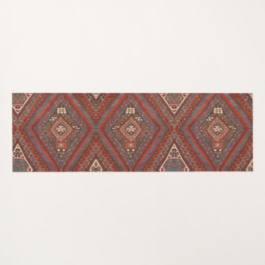 Antiek oosterse bruine kilim yogamat (Achterkant (horizontaal))