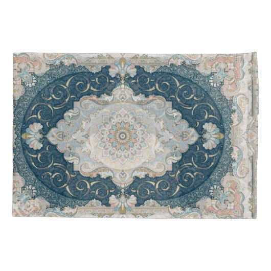 Antiek-oosterse Perzische tapijtschelp Kussensloop (Achterkant-Links)