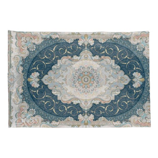 Antiek-oosterse Perzische tapijtschelp Kussensloop (Achterkant-Rechts)